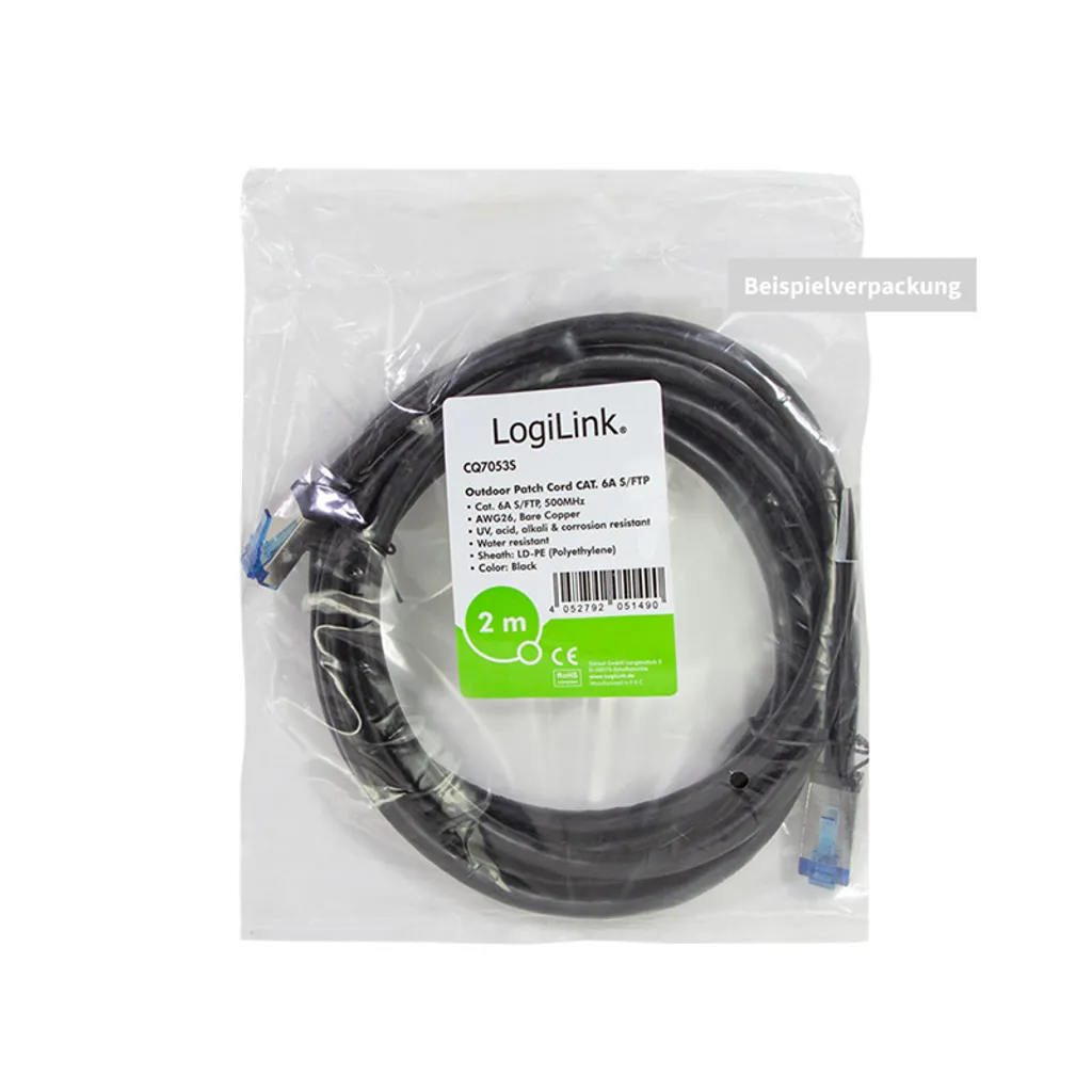 Cavo Patch Esterno LogiLink Professional 40m S/FTP Cat. 6A Nero CU - 8