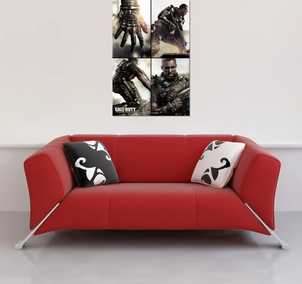 Poster Call Of Duty Advanced Warfare Grille avec baguettes bois 61 cm