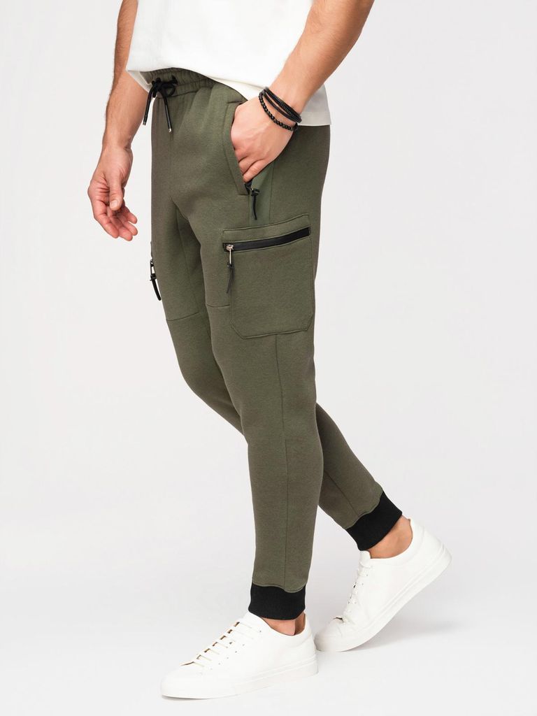 OMBRE Joggerhose mit regulierbarem Bund und modernen Details OM-PASK-0222 green S