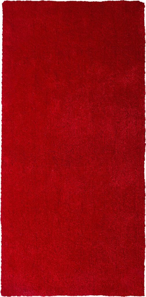 BELIANI Läufer Teppich Rot Polyester 80 x 150 cm Rechteckig Hochflor Modern Maschinengetuftet Fußbodenheizung Geeignet Wohnzimmer Schlafzimmer Flur