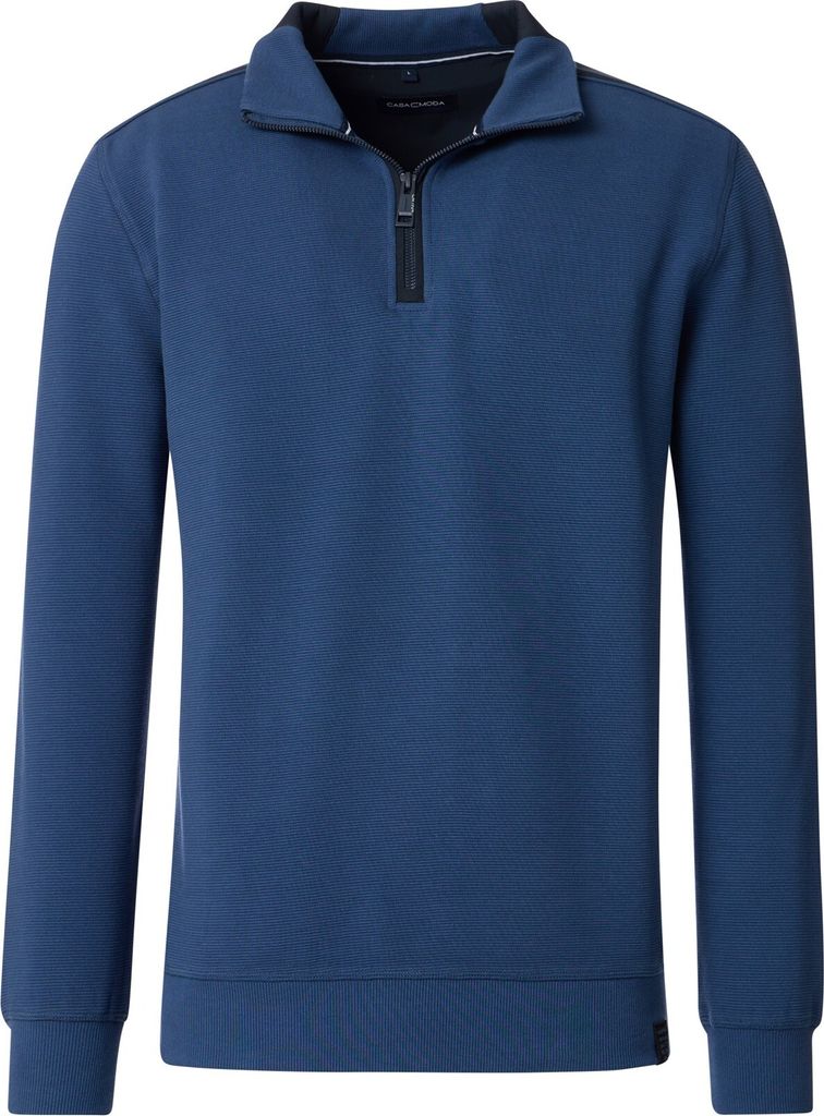 CASAMODA Herren Sweatshirt Troyer Zipper Regular-Fit Aqua L Produktbild 