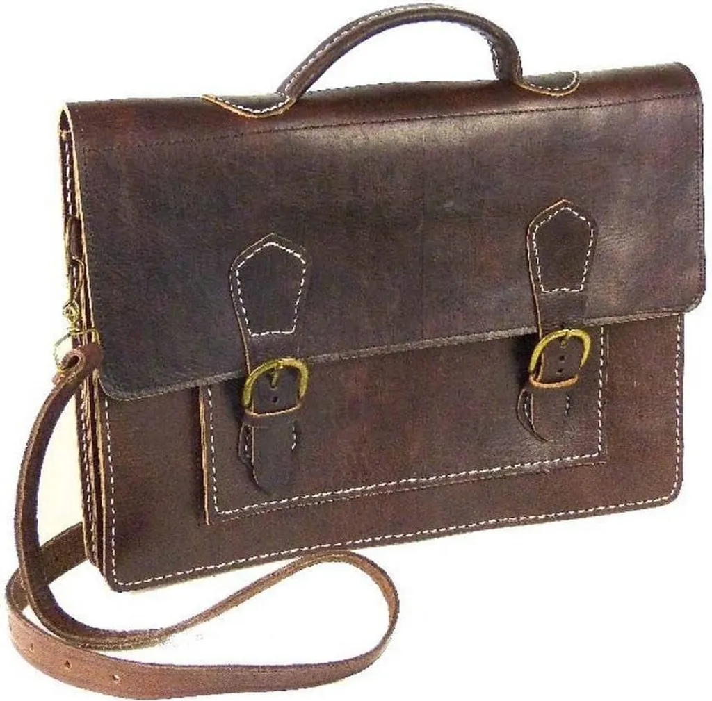 Sac en cuir Deluxe marron foncé - Sac à main et bandoulière élégant