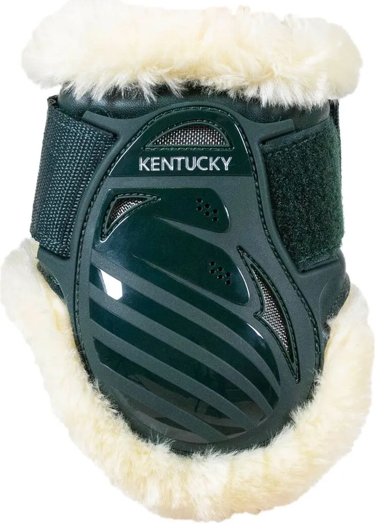 Kentucky Horsewear Streichkappen Pelle di pecora vegana Giovane cavallo verde scuro XS