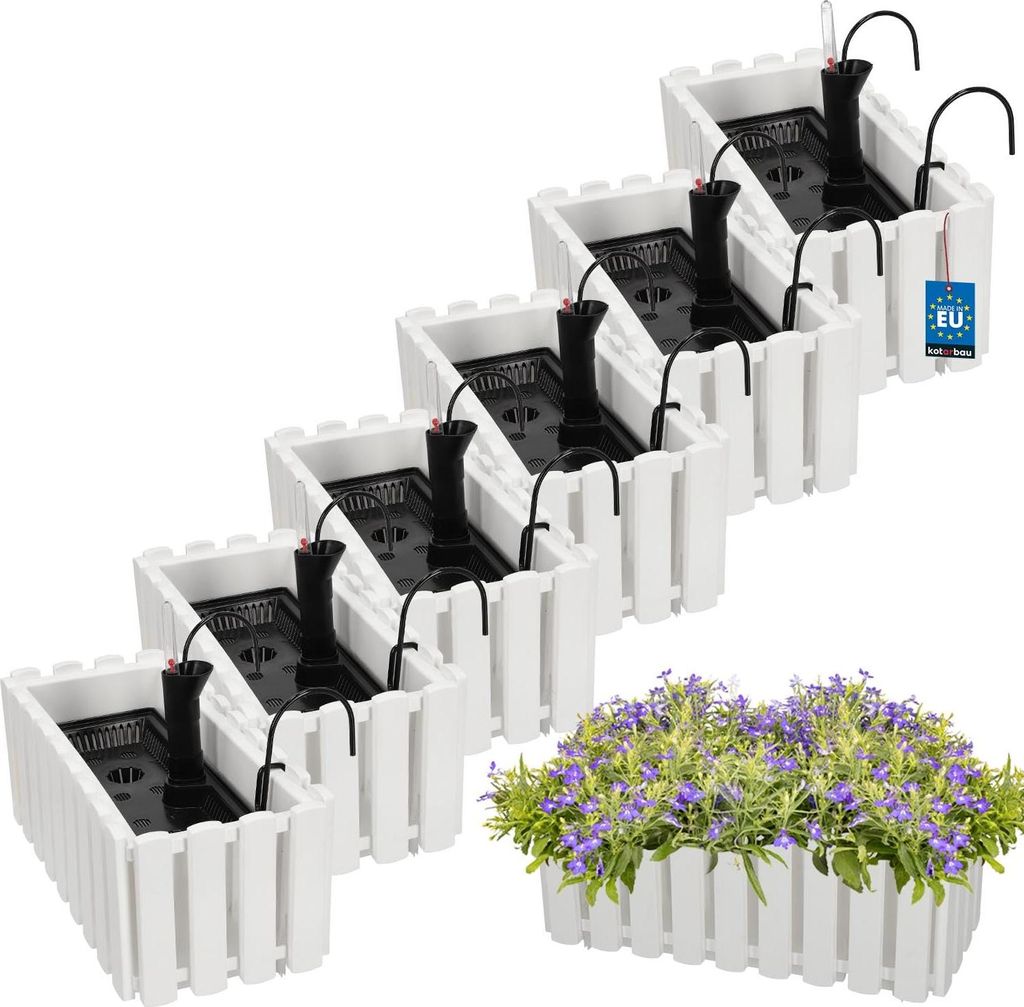 KOTARBAU® 6er Set Blumenkasten Balkon Blumentopf Produktbild 