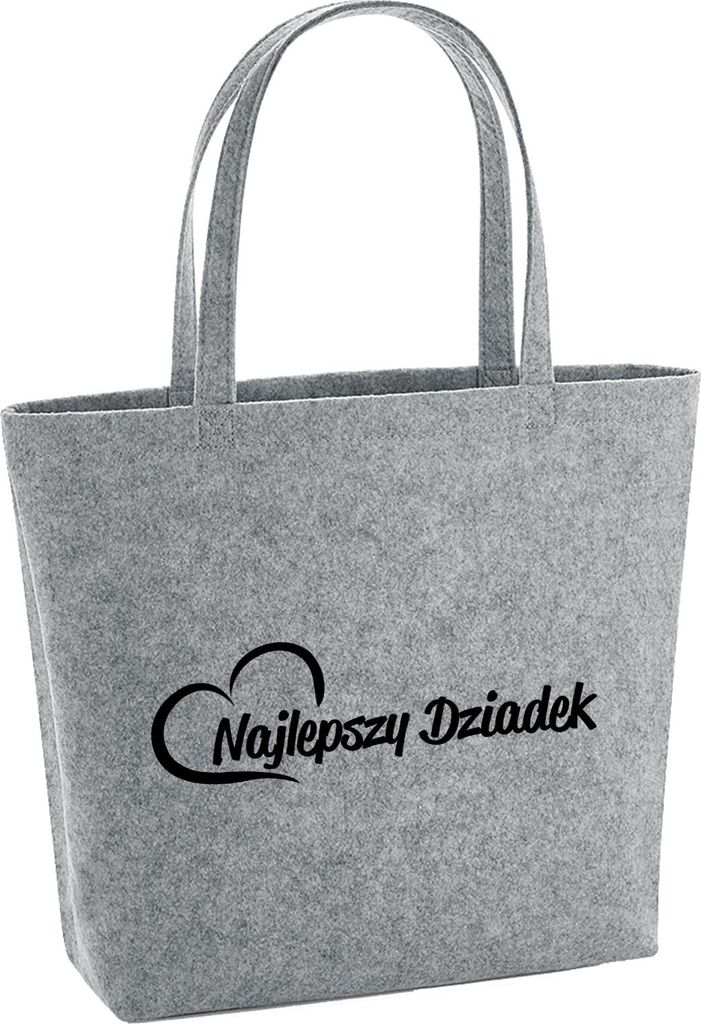 Huuraa Filzshopper Najlepszy Dziadek Serce 22 Liter Grey Melange Filztasche Geschenkidee