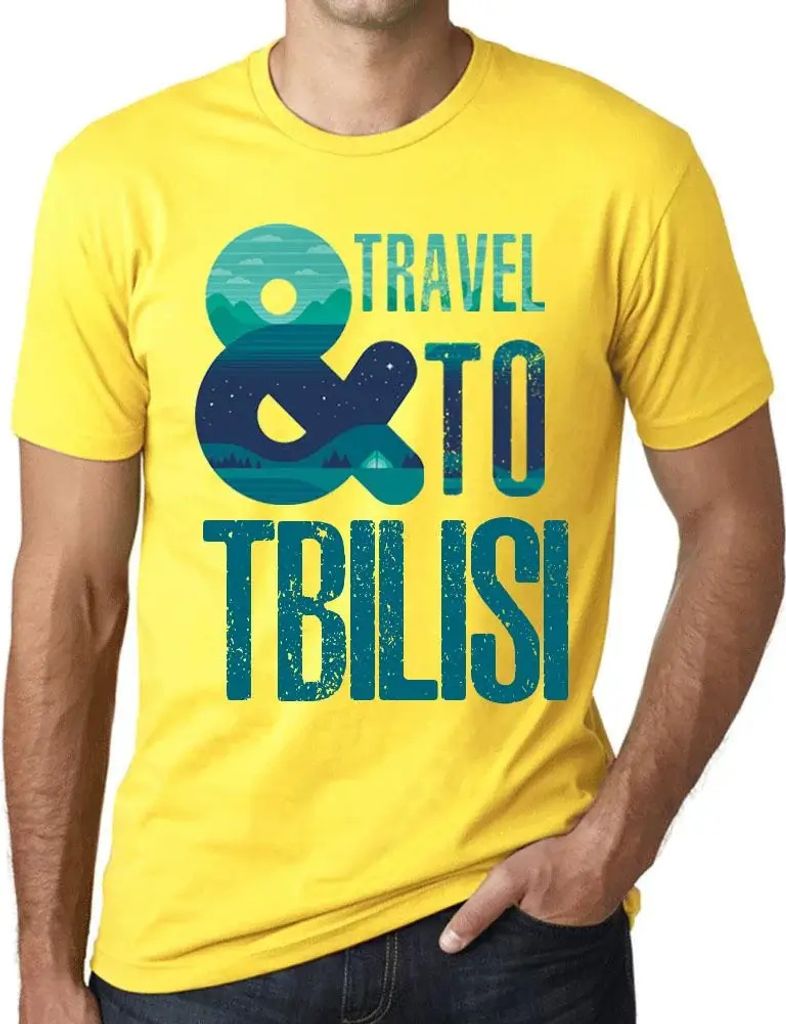 Herren Grafik T-Shirt Und Reisen nach Tiflis – And Travel To Tbilisi – Öko-Verantwortlich Vintage Jahrgang Kurzarm Lustige Druck Geburtstag Ge...