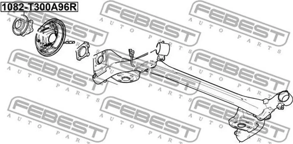 Moyeu de roue arrière renforcé FEBEST 1082-T300A96R haute résistance 4 trous