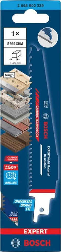 Lama per seghetto alternativo Bosch EXPERT Multi Material Demolition S969XHM