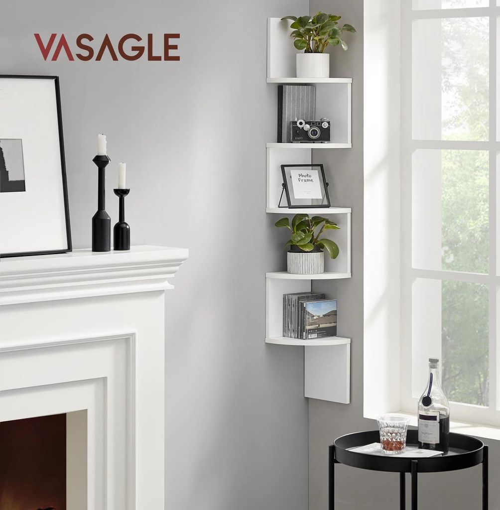 Wand-Bücherregal - 5-stöckiges Schweberegal - Wandmontage - Für Bücher und Pflanzen - Für Wohnzimmer/Schlafzimmer - Selbstmontage erforderlich...
