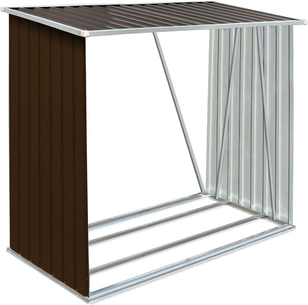 vidaXL Dépôt de bois de chauffage Acier galvanisé 163 x 83 Image du produit 