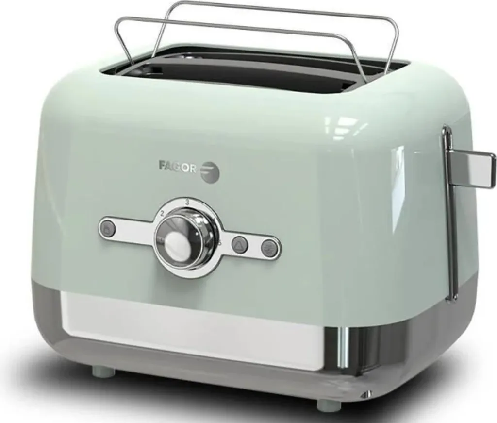 Grille-pain 870W Fagor FG1930 vert : thermostat réglable et 2 fentes larges