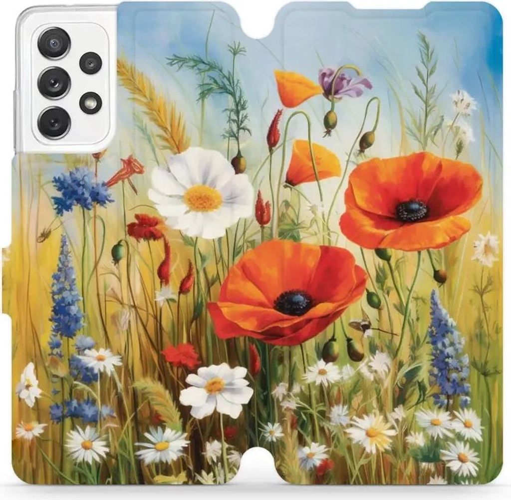 Handyhülle mit klappe für Galaxy A72 5G, Mobiwear Book, Wiesenblumen
