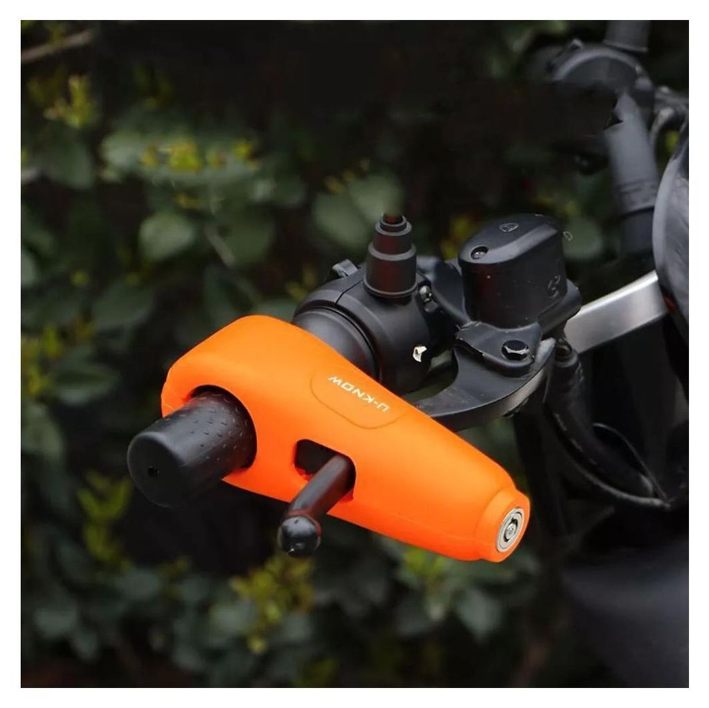 Alarm-Schloss für Motorrad, Moped, E-Scooter, Roller, Fahrrad, ATV, orange