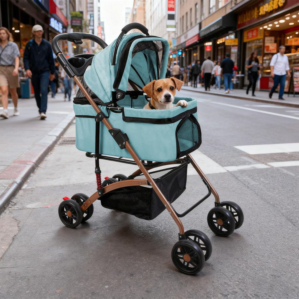 2 in 1 Hundewagen,Hundebuggy mit abnehmbarem Träger, Produktbild 
