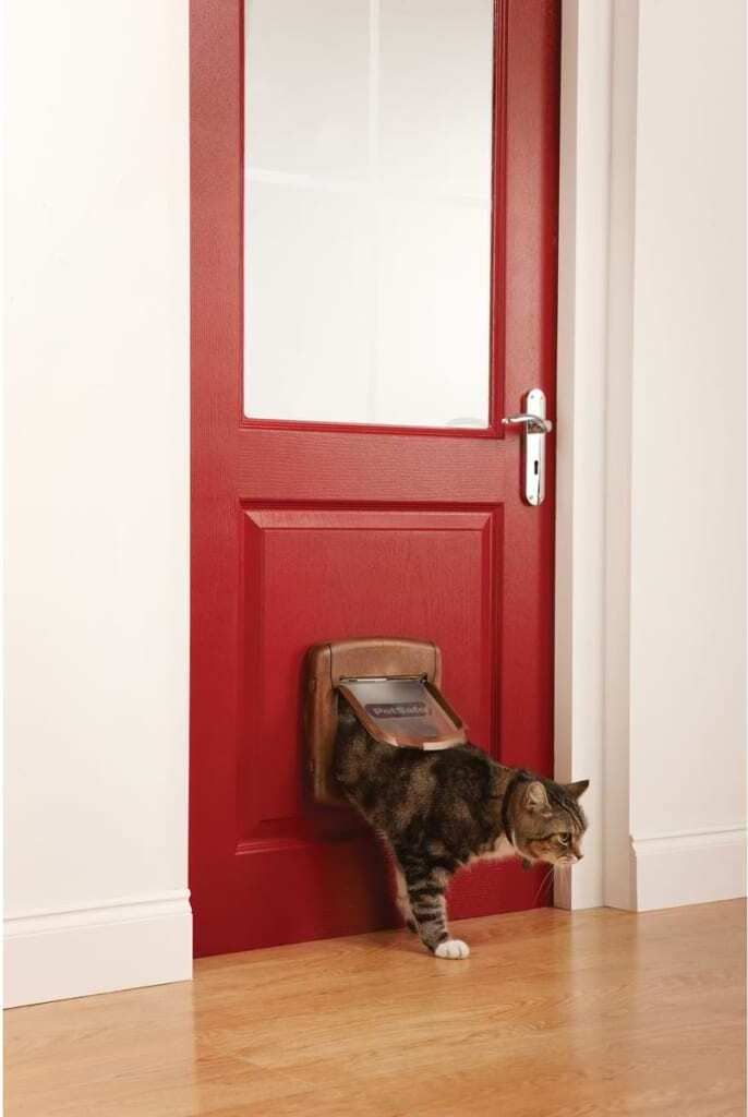 PetSafe Katzenklappe 4-Wege Magnetisch Deluxe 420 Braun