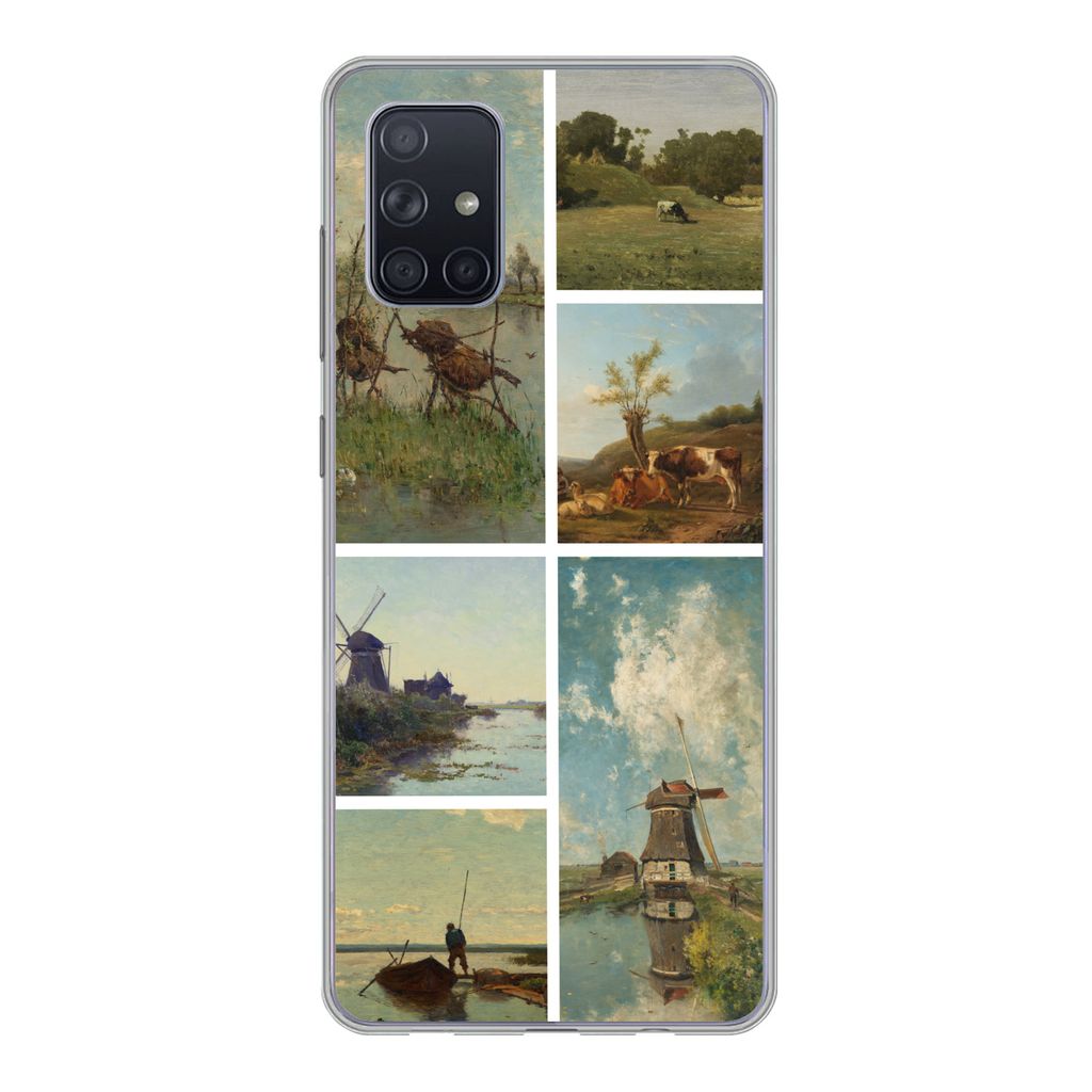 MuchoWow Handyhülle Schutzhülle Hülle für Samsung Galaxy A51 Kunst - Collage - Niederlande Silikon Softcase Handy Hülle - Schutzabdeckung