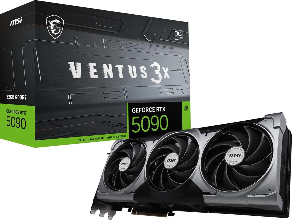 MSI RTX5090 Ventus 3X OC          32GB GDDR7 HDMI 3xDP Produktbild 