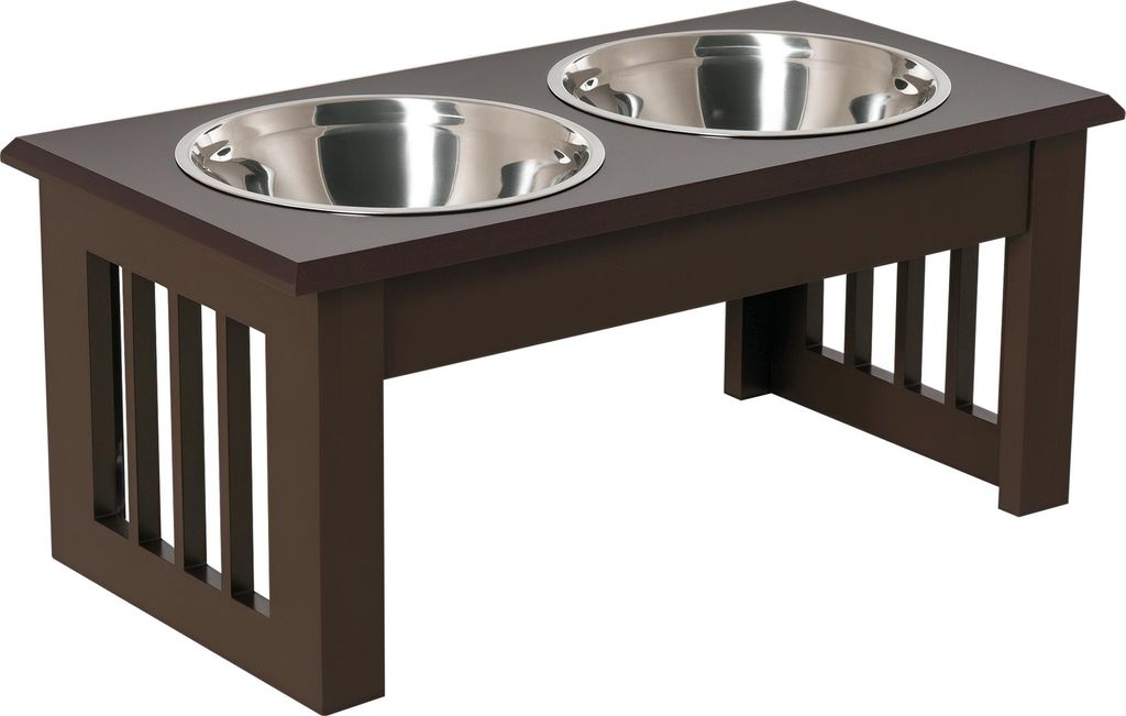 Erhöhter Hundenapf Futternapf mit 2 Näpfe Wassernapf 2 x 900ml Edelstahlnäpfen Fressnapf Futterstation Hundenäpfe für kleine Hunde Katzen Espr...