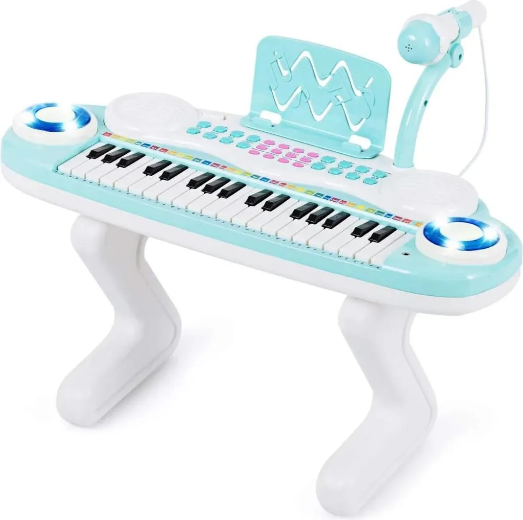 Piano enfant 37 touches avec enregistrement, jeux de lumière et support