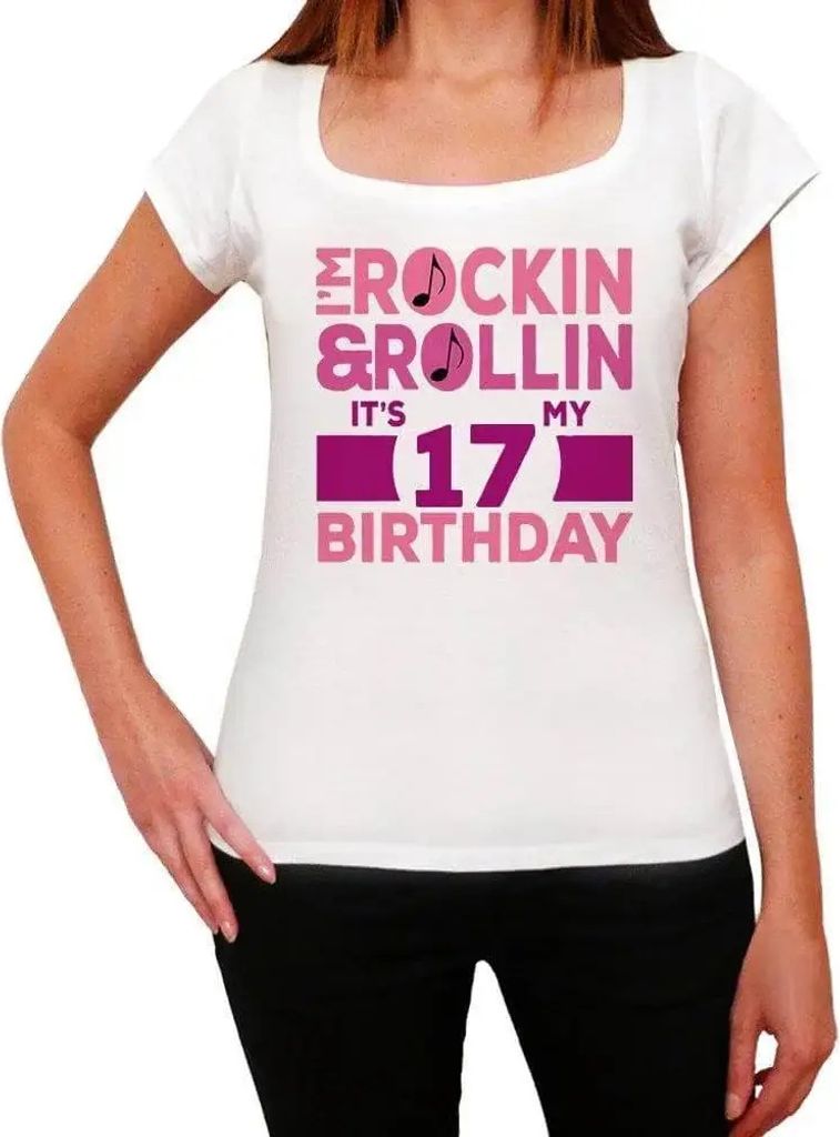 Damen Grafik T-Shirt Rockin' & rollin' es ist mein Geburtstag 17 – Rockin' & Rollin', It's My Birthday 17 – Geschenk 17. Geburtstag Jahrestag 1...