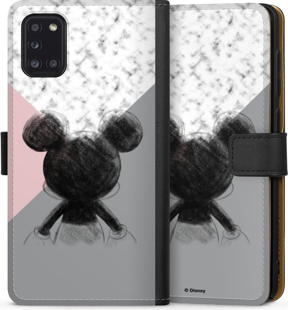 DeinDesign Klapphülle für Samsung Galaxy A31 Handytasche Lederhülle Tasche Disney Marmor Mickey Mouse