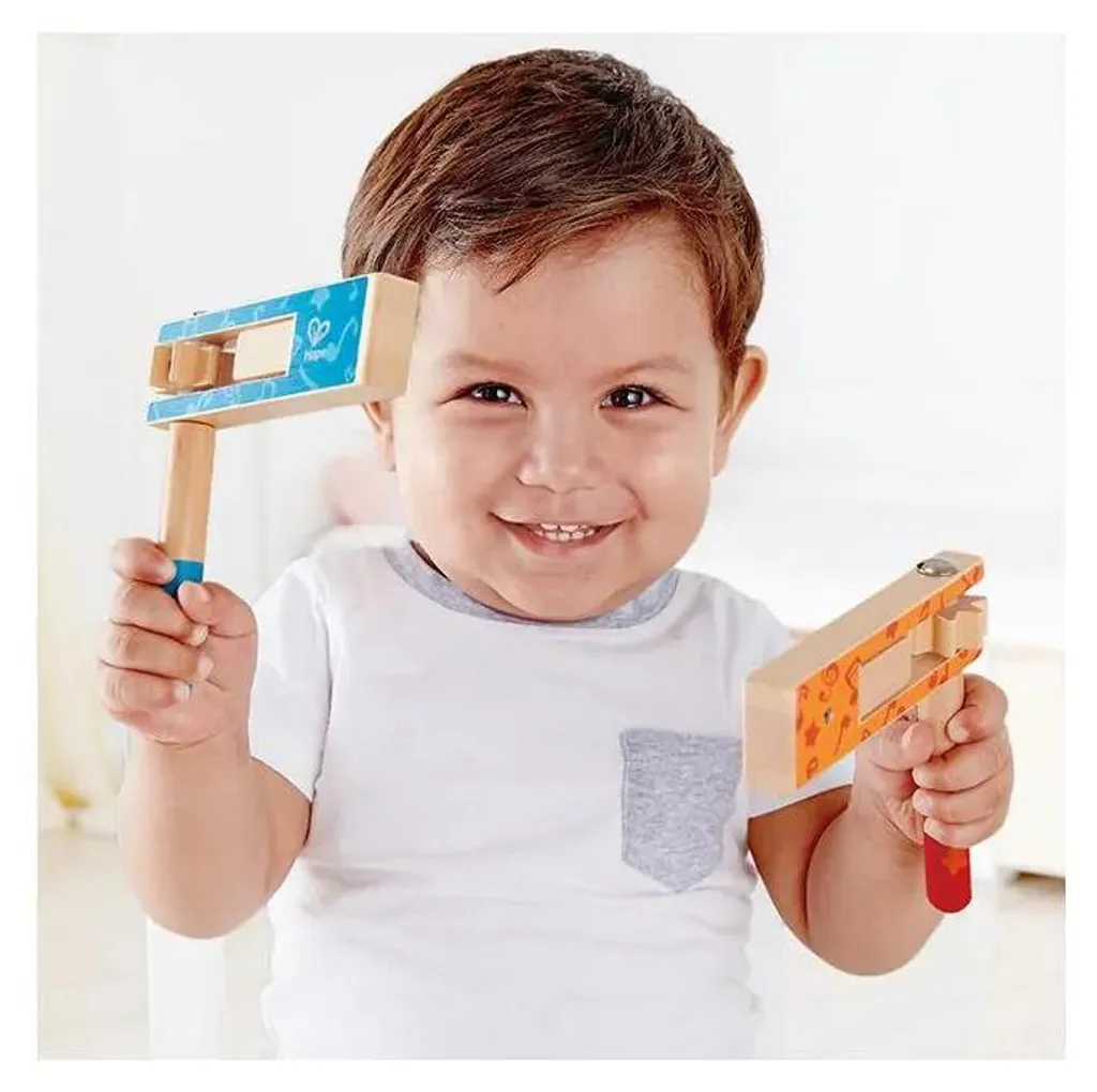 Hape Instruments de Musique pour Enfants - Lot de 6 Hochets en Bois