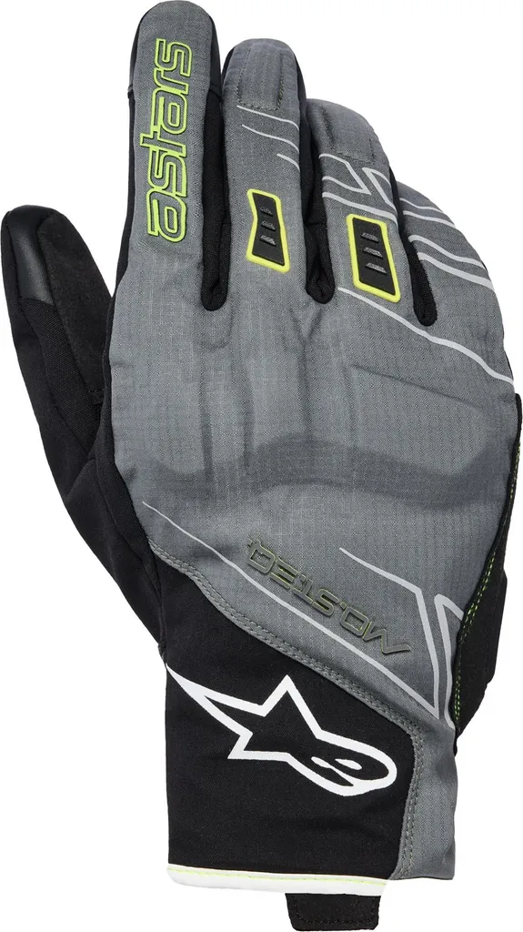 Gants moto Alpinestars Moblast WP étanches, noir, gris et jaune, taille S