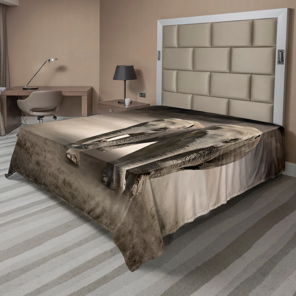 Drap de Lit Décoratif Éléphants pour Chambre Parentale Ambiance Zen