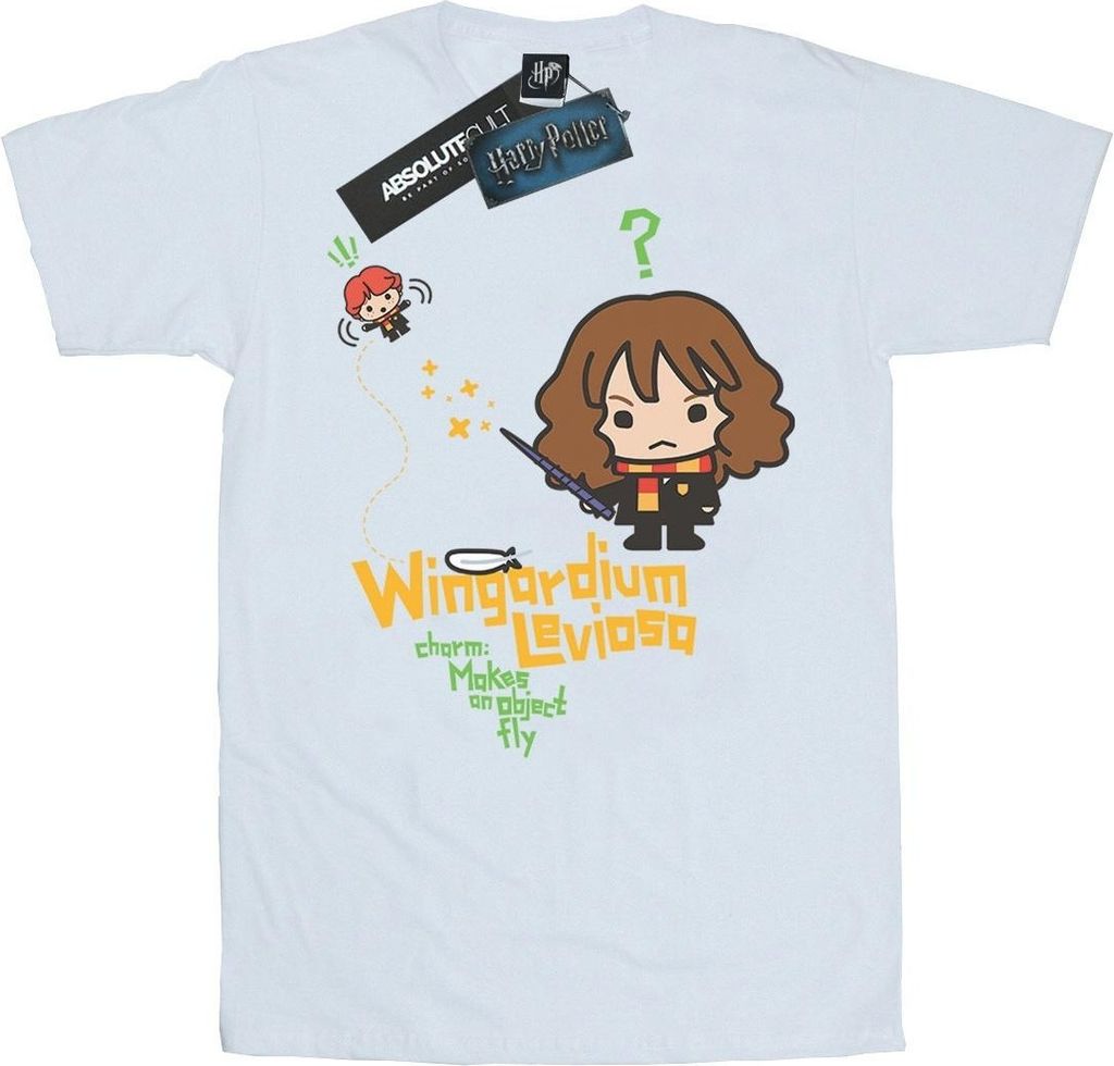 Harry Potter - "Hermione Granger Wingardium Leviosa Junior" T-Shirt für Damen BI26424 (XXL) (Weiß)