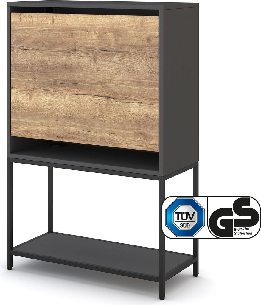 ASSMANN Sekretär Cubas Premium Schwarz, 74x80cm,