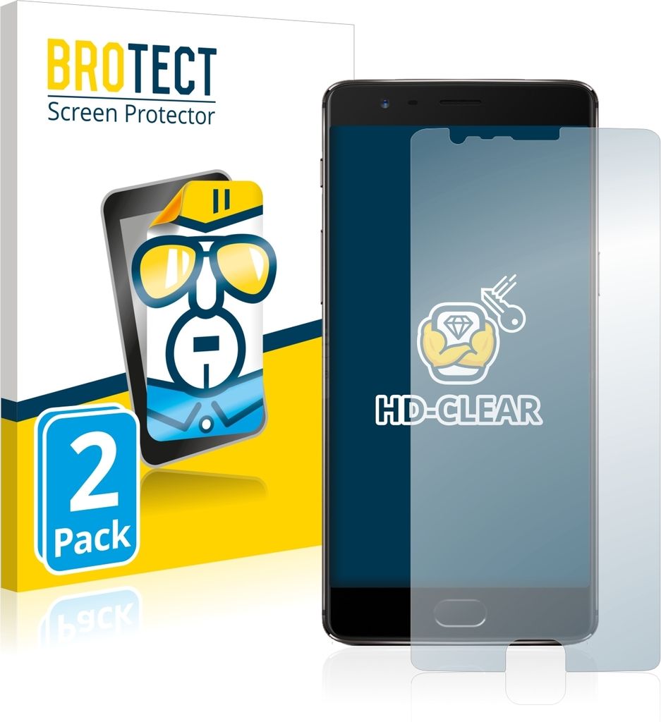2x Für OnePlus 3T Schutzfolie BROTECT Displayschutz Display Schutz Folie Klar Transparent