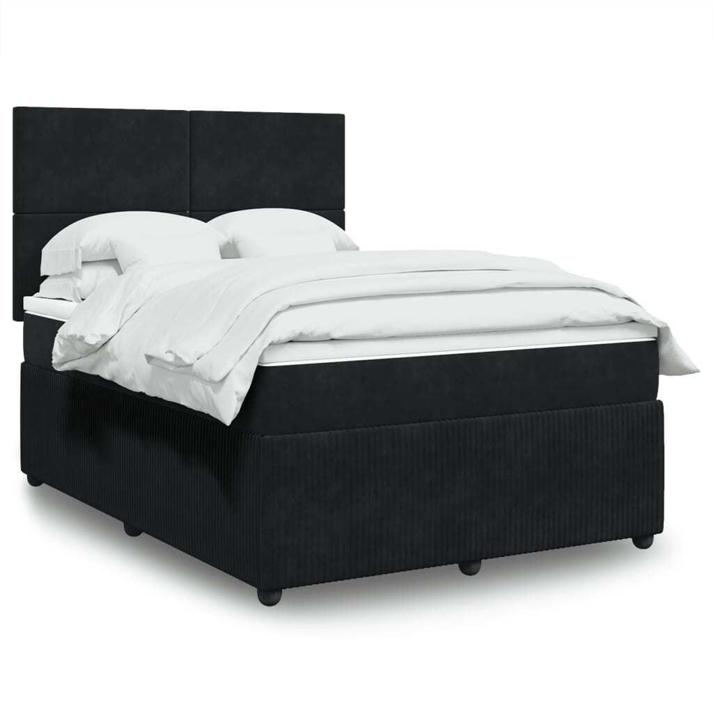 Maison Exclusive - Boxspringbett mit Matratze Schwarz 140x200 cm Samt
