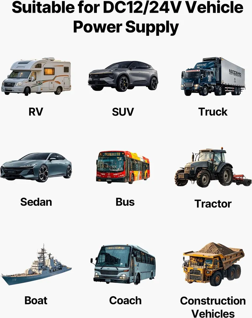 VEVOR riscaldatore diesel riscaldatore d'aria 8 kW DC 12 V/24 V riscaldatore di parcheggio portatile con telecomando e schermo LCD, basso livello di rumore, 10 L serbatoio di carburante per camion camper - 6