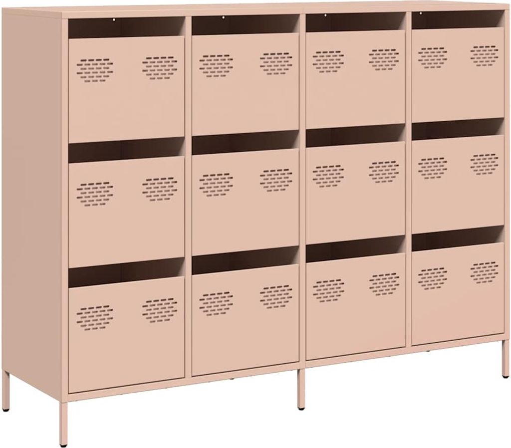 Sideboard Rosa 135x39x103,5 cm Kaltgewalzter Stahl