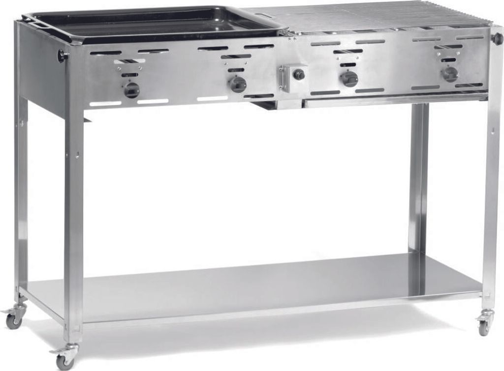 Grill-Master Quattro - Chromstahl Rahmen und Abtropfschale. Produktbild 