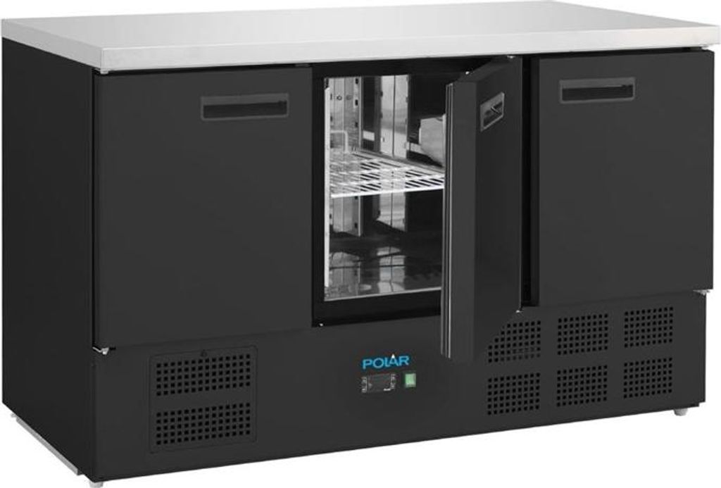 Polar G-Series Dreitüriger Kühltisch Schwarz 400Ltr Produktbild 