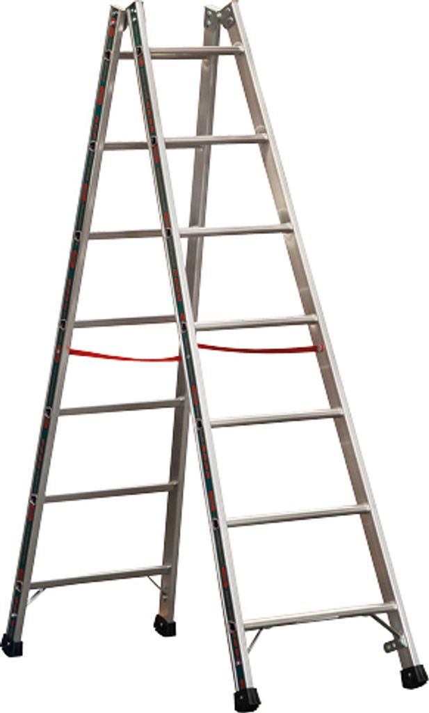 Alu-Sprossen Stehleiter Mod. S305 - Sprossenanzahl: 2 x 7, Länge: 2,10 m
