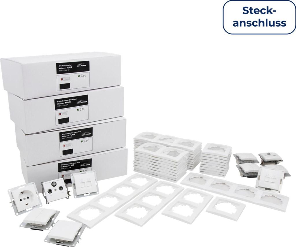 Schalter und Steckdosen Set McPower Flair Megaset-Profi Produktbild 