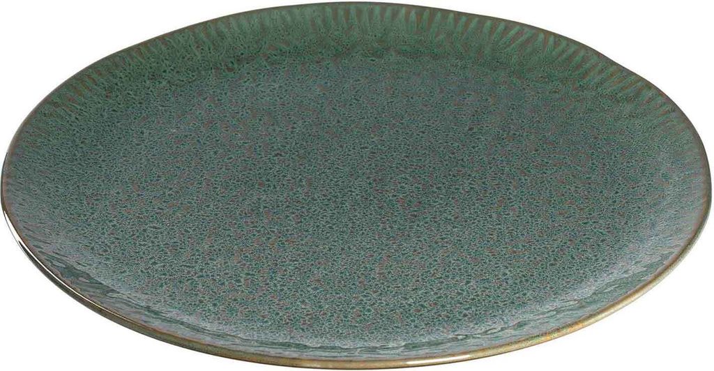 Leonardo Matera Keramik-Teller 4-er Set spülmaschinengeeignete Platzteller, Pizza-Teller mit Glasur, 4 runde Steingut-Teller, Ø 32 cm, grün, 018607