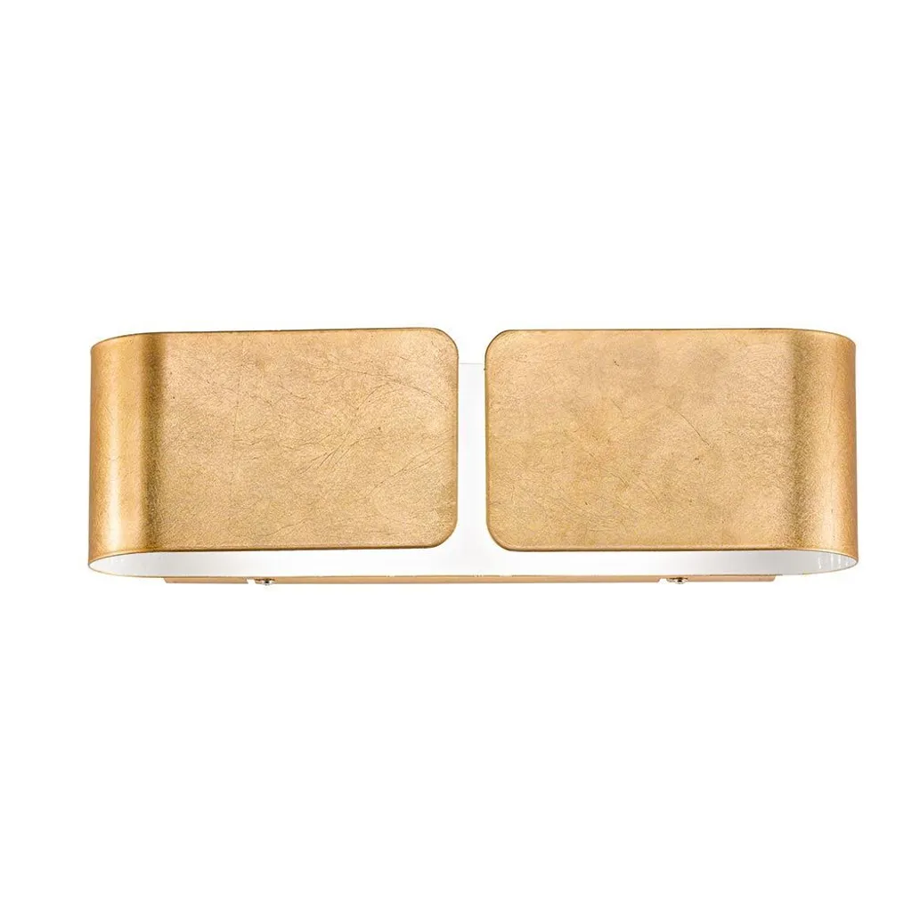 Ideal Lux Clip AP2 Small Oro 44cm - Lampada Parete E27 Foglia Oro