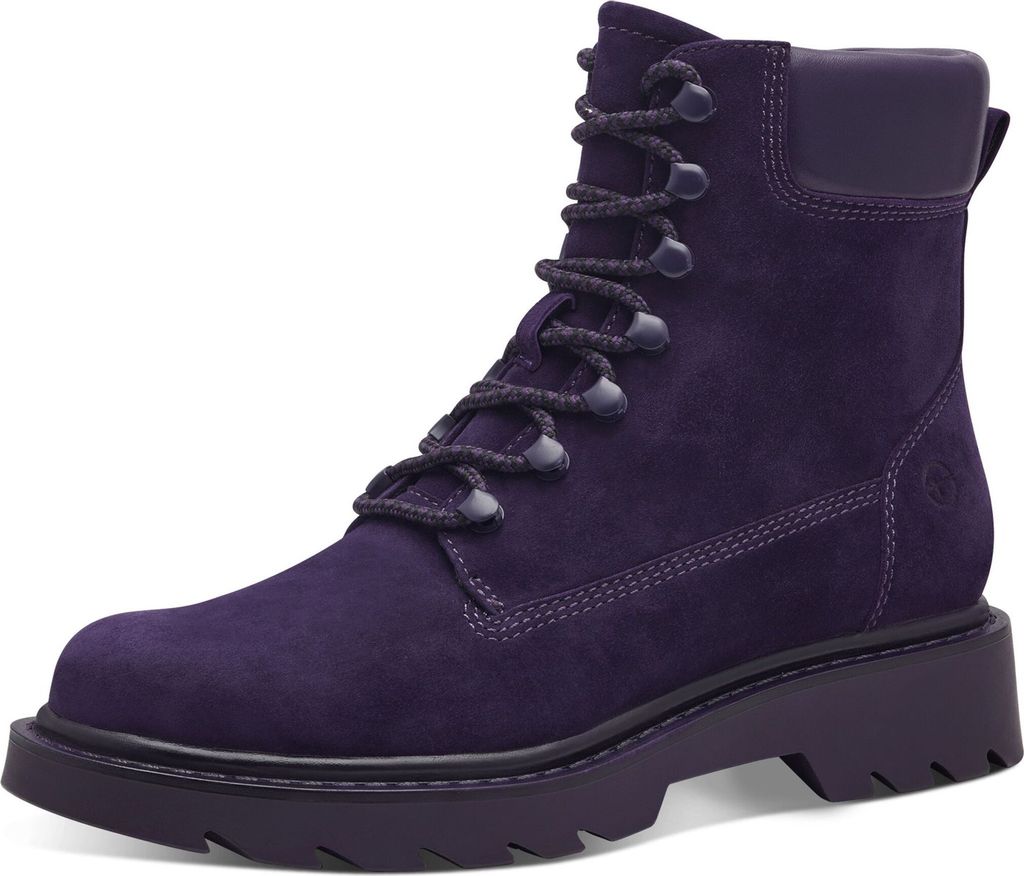Tamaris Stiefelette Schnürung Leder 40 EU Violett