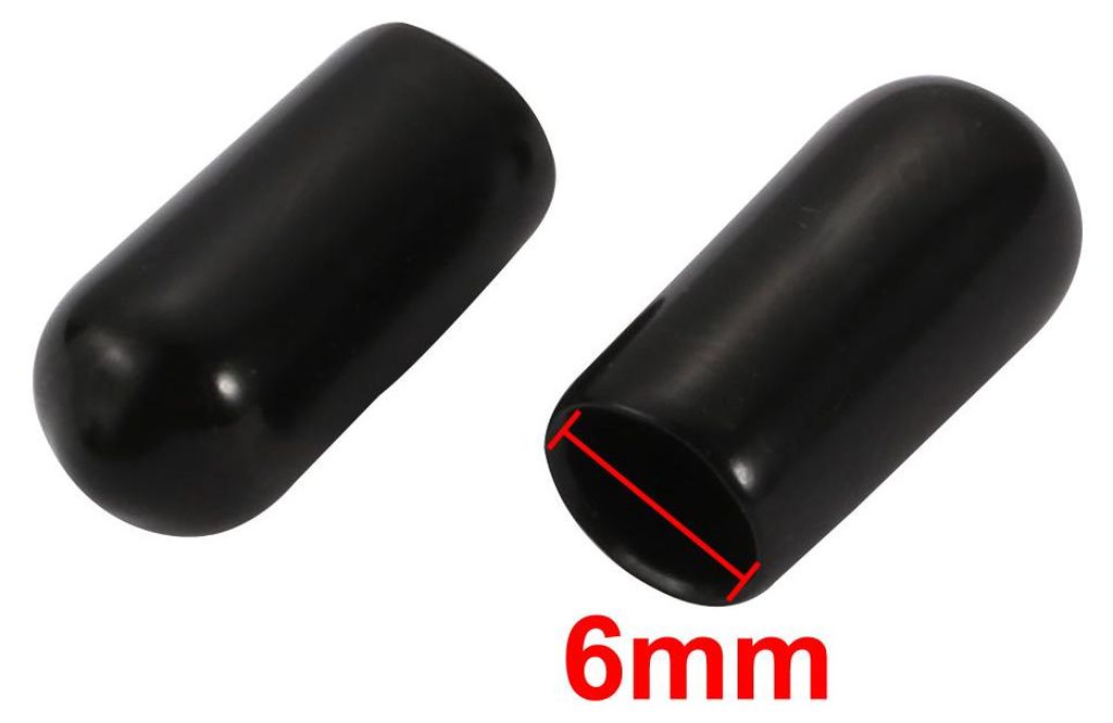 20Stk. Vinyl Schraube Endkappe PVC Gewinde Schutz Schwarz Innerer Dmr 6mm de