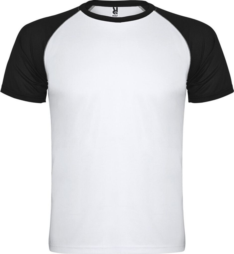 Roly - "Indianapolis" T-Shirt für Kinder - Sport kurzärmlig PF4443 (152) (Weiß/Schwarz)
