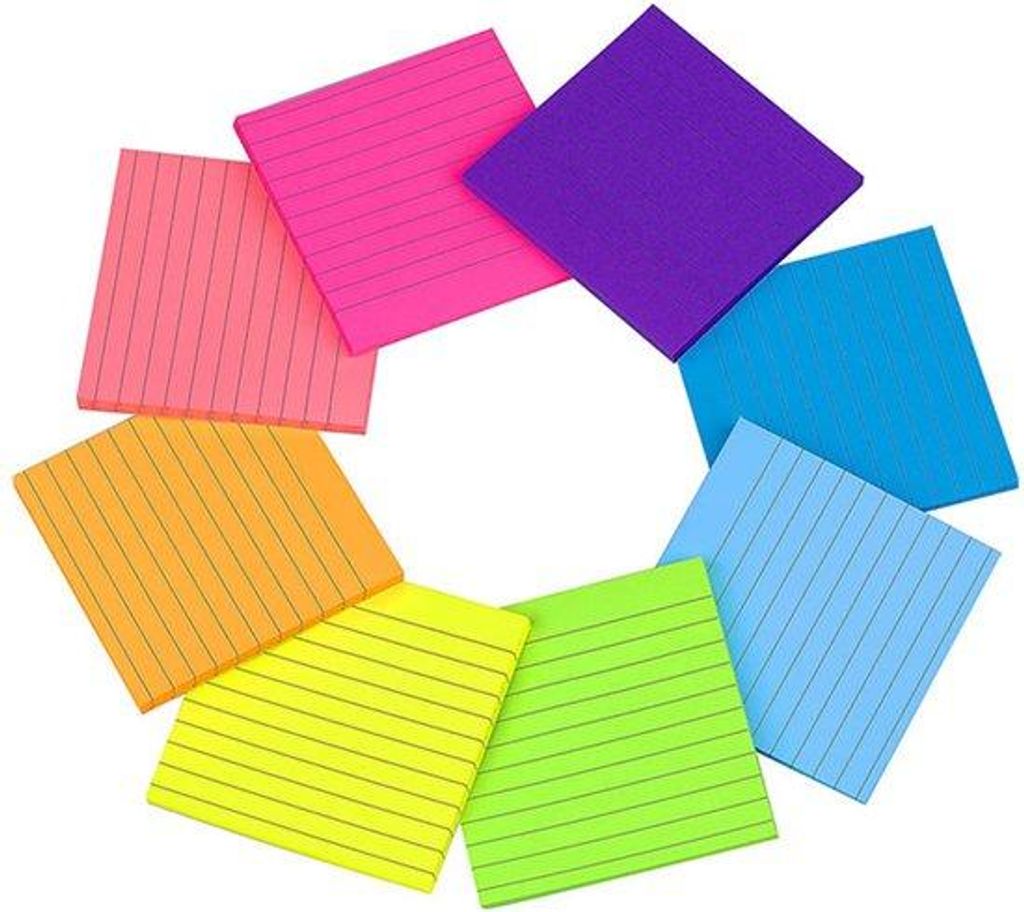 Stifte Notizen 8 Stück Selbstklebend 7,6*7,6*3,6 cm 45 Blätter pro Block