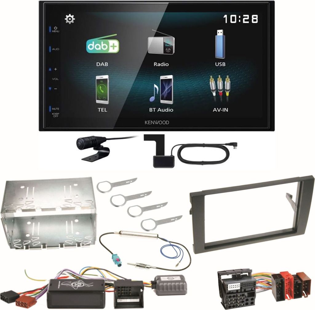 Kenwood DMX-125DAB Bluetooth USB MP3 DAB+ Einbauset für Produktbild 