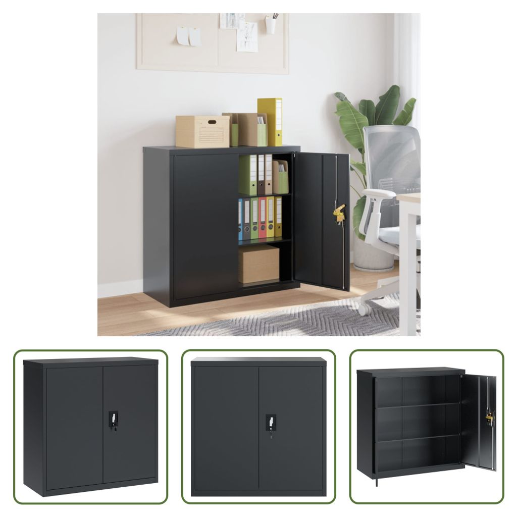 The Living Store Aktenschrank Anthrazit 90x40x90 cm Stahl
