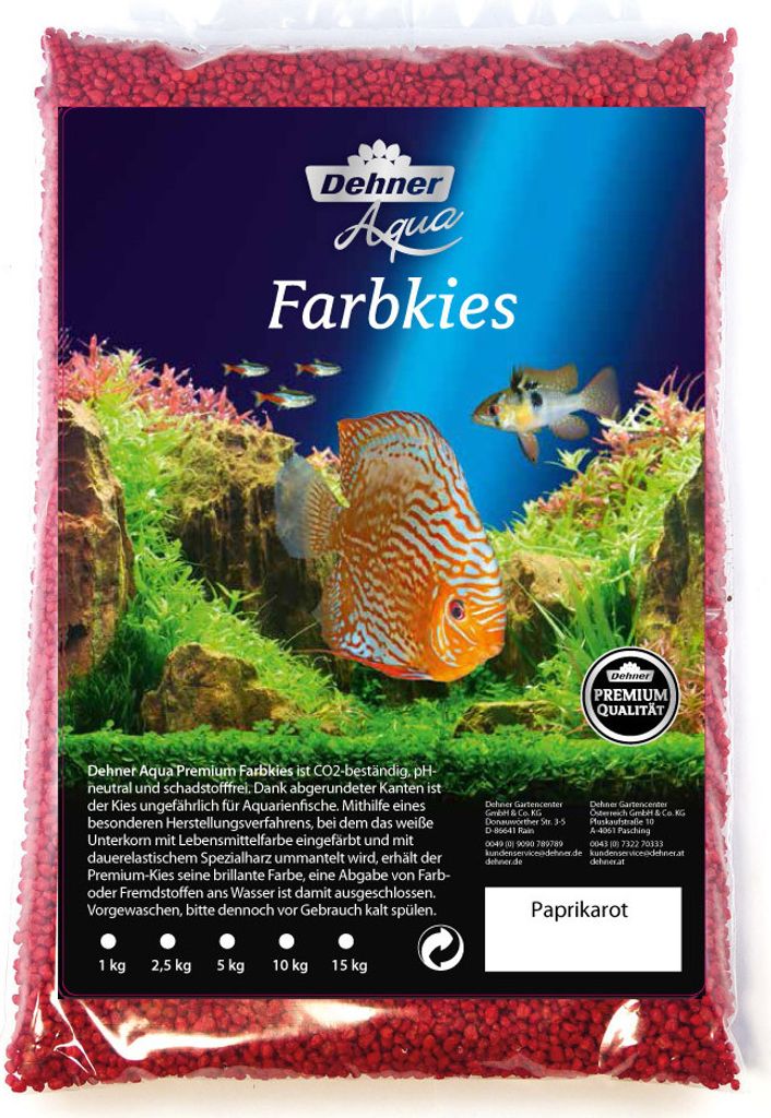 Dehner Aqua Aquarienkies, Körnung 2-3 mm, 5 kg, rot