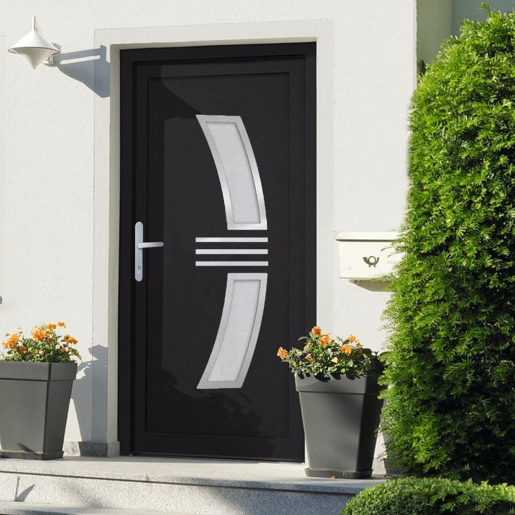 Design Haustür Anthrazit 108x208 cm PVC, Haustüren 2024 Neu
