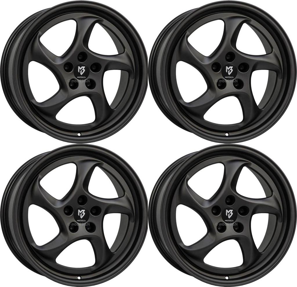 MB Design Felgen TURBO 9.0Jx19 ET 42 5x112 Diamant Schwarz 4-TU9019425RZ-BP1 kompatibel mit Audi A3 A6 A8 Q2 Q3 RS3 S3 TT