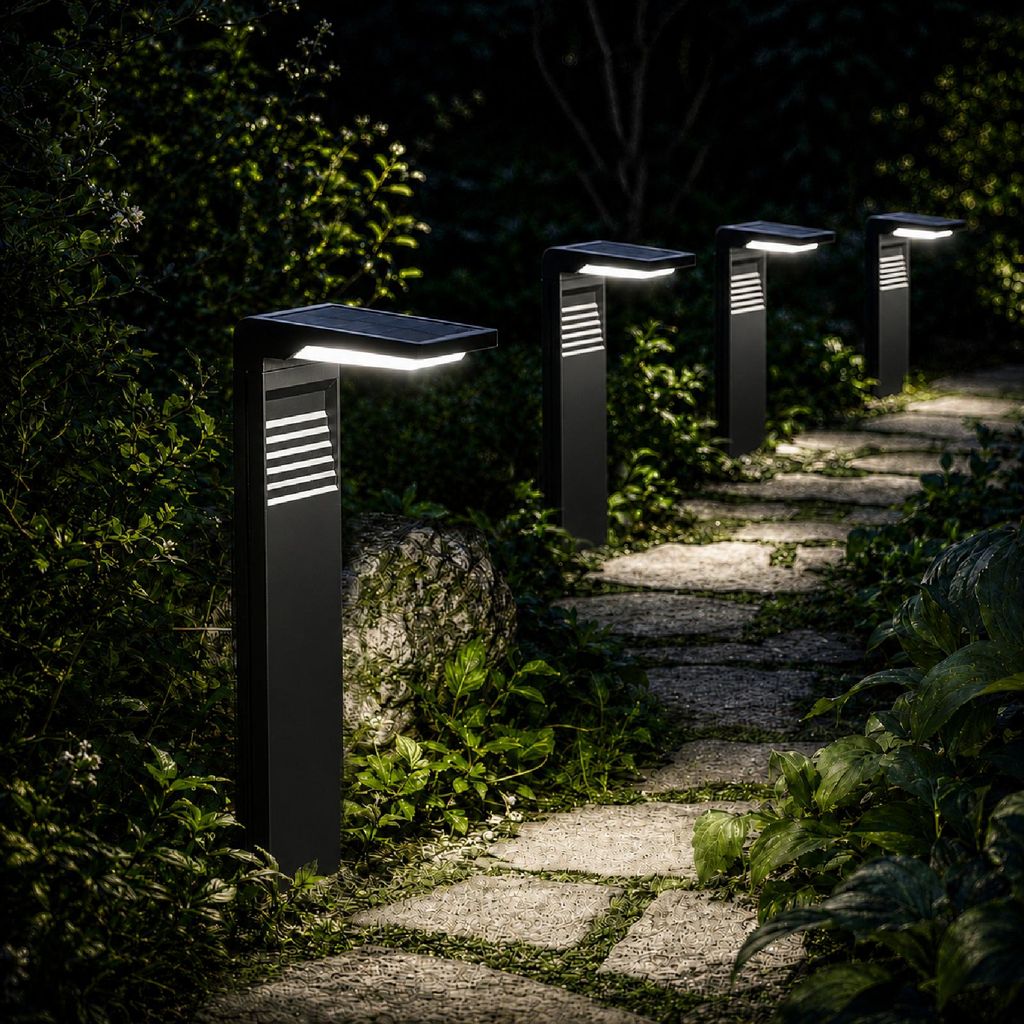 LUMILED 4 Stück Solarleuchte außen Garten IP44 spritzwasserdicht Solar Wegeleuchten mit Erdspieß 4000K Neutralweiß Solarlampen Wegelampen Einfa...